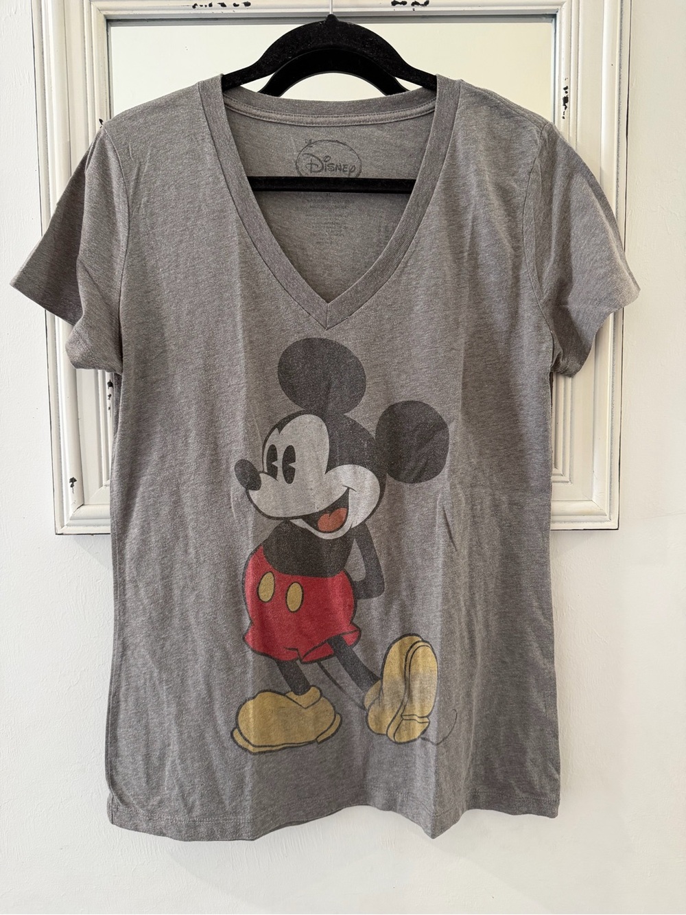 Disney V-Neck Tee with Mickey Mouse Graphic